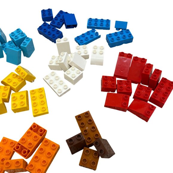 58 Pc Mixed Lego Duplo Multi Color Blocks Building Blocks Set - Picture 3 of 4